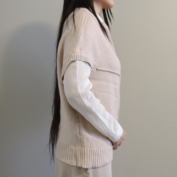 Ann Taylor Merino Wool Blush Pink Round Neck Sweater Vest, Size XS - Picture 5 of 10